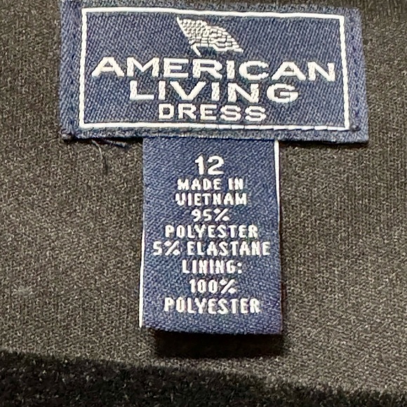 American Living Animal Print Faux Wrap Surplice Career Black and Maroon Dress - Picture 8 of 8